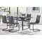 Armen Living Fenton and Pacific 7 Piece Modern Rectangular Dining Set with Black Base in Black Melamine Wood SETFEDI7PCGR - alternate 6